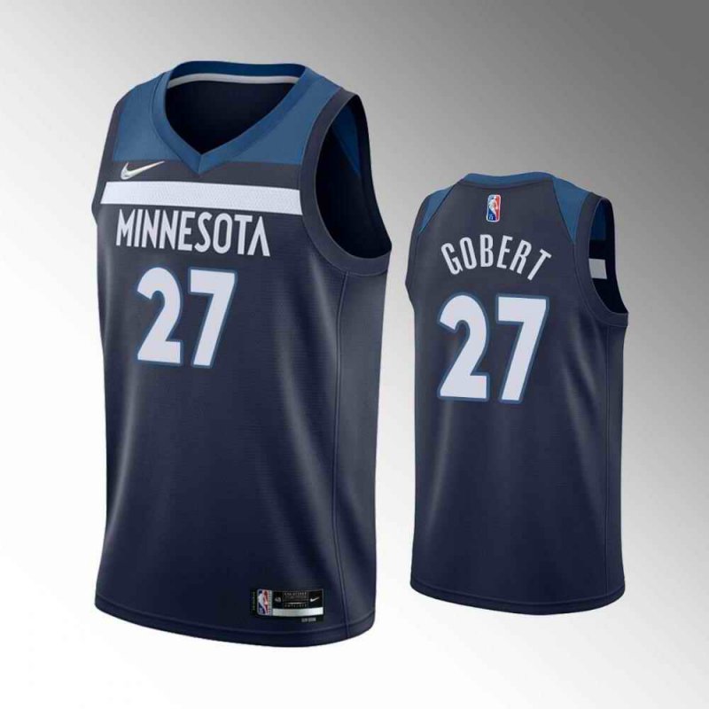 Men's Minnesota Timberwolves #27 Rudy Gobert Icon Edition navy 75th Anniversary Swingman Stitched Jersey