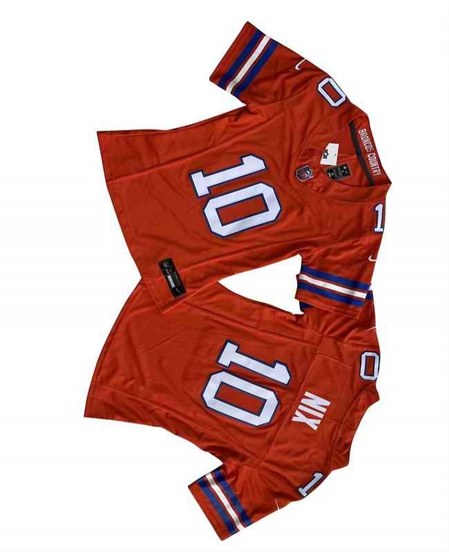 Women's Denver Broncos #10 Bo Nix Orange 2024 F.U.S.E Throwback Stitched Jersey(Run Small)