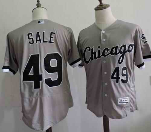 White Sox #49 Chris Sale Grey Flexbase Authentic Collection Stitched MLB Jersey