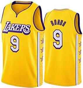 Men's Los Angeles Lakers #9 Rajon Rondo Stitched Yellow Jersey