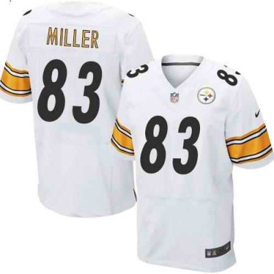 Nike Steelers #83 Heath Miller White Men's Stitched NFL Elite Jersey