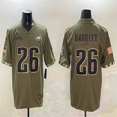 Men's Philadelphia Eagles #26 Saquon Barkley Camo Salute To Service Limited Stitched Jersey