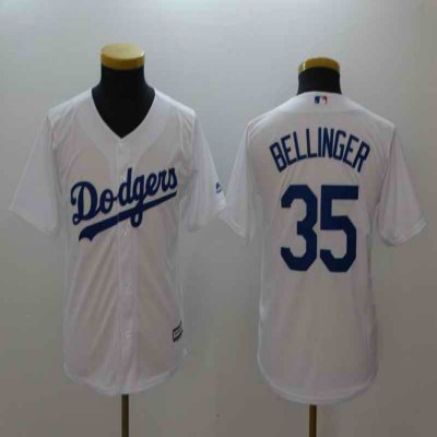 Youth Los Angeles Dodgers #35 Cody Bellinger White Cool Base Stitched MLB Jersey