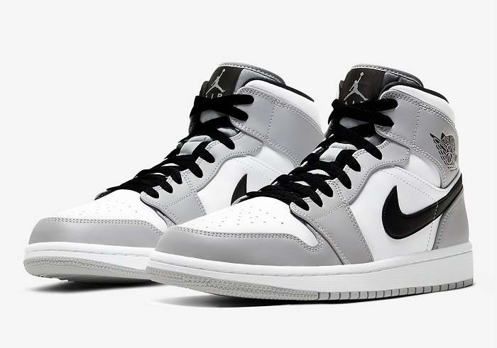 Men's Running Weapon Air Jordan 1 Mid Light Smoke Gray White Shoes 331