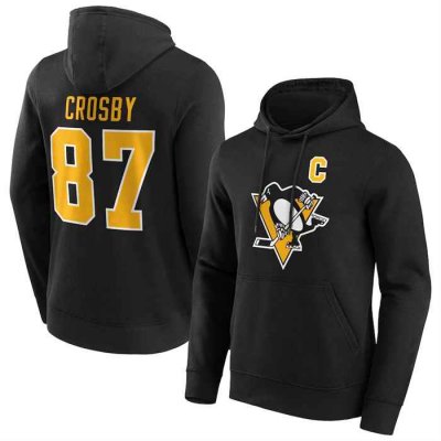 Men's Pittsburgh Penguins #87 Sidney Crosby Black Pullover  Hoodie