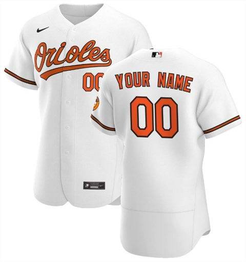 Men's Baltimore Orioles White Customized Stitched MLB Jersey