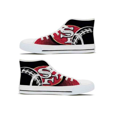 Men's San Francisco 49ers High Top Canvas Sneakers 002