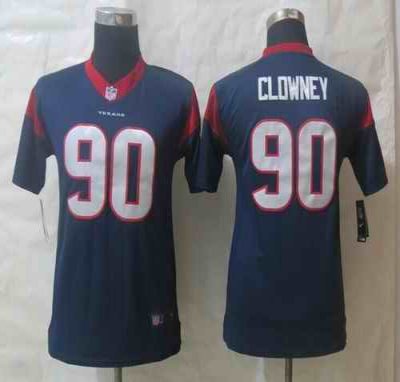 Nike Texans #90 Jadeveon Clowney Navy Blue Team Color Youth Stitched NFL Limited Jersey