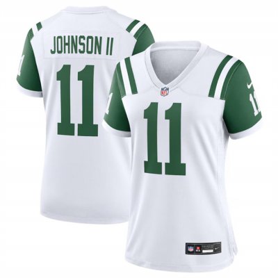 Women's New York Jets #11 Jermaine Johnson II White Classic Alternate Stitched Jersey(Run Small)