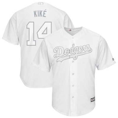 Men's Los Angeles Dodgers #14 Kik' Hern'ndez Kik'Majestic White 2019 Players' Weekend Replica Player Stitched MLB Jersey