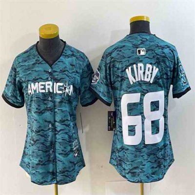 Youth Seattle Mariners #68 George Kirby Teal 2023 All-star Cool Base With Patch Stitched Baseball Jersey