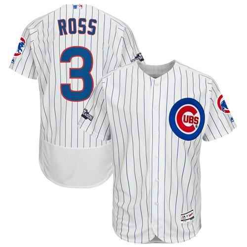 Cubs #3 David Ross White(Blue Strip) Flexbase Authentic Collection Stitched MLB Jersey