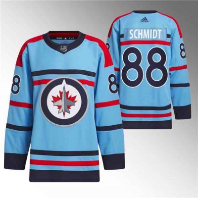 Men's Winnipeg Jets #88 Nate Schmidt Light  Blue Anniversary Primegreen Stitched Jersey