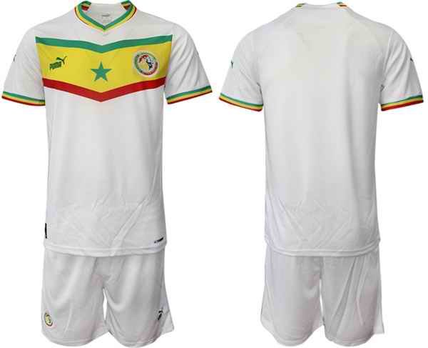 Men's Senegal Custom White Home Soccer Jersey Suit