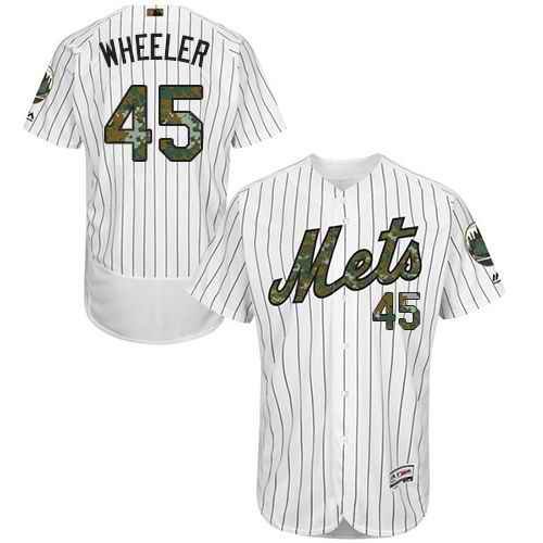 Mets #45 Zack Wheeler White(Blue Strip) Flexbase Authentic Collection 2016 Memorial Day Stitched MLB Jersey