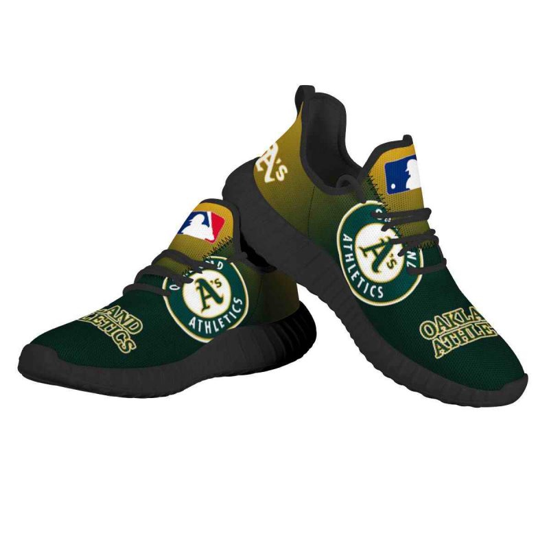 Men's Oakland Athletics Mesh Knit Sneakers/Shoes 002