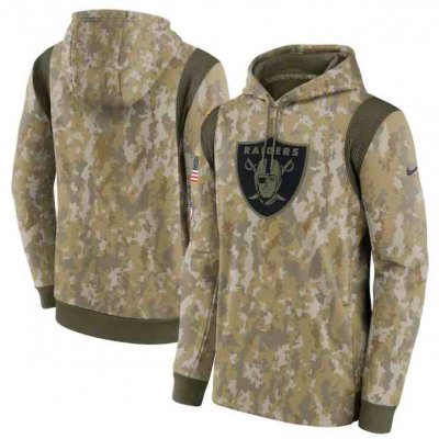 Men's Las Vegas Raiders Camo 2021 Salute To Service Therma Performance Pullover Hoodie