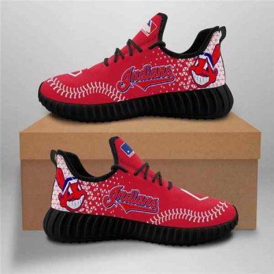 Women's Cleveland Indians Mesh Knit Sneakers/Shoes 004