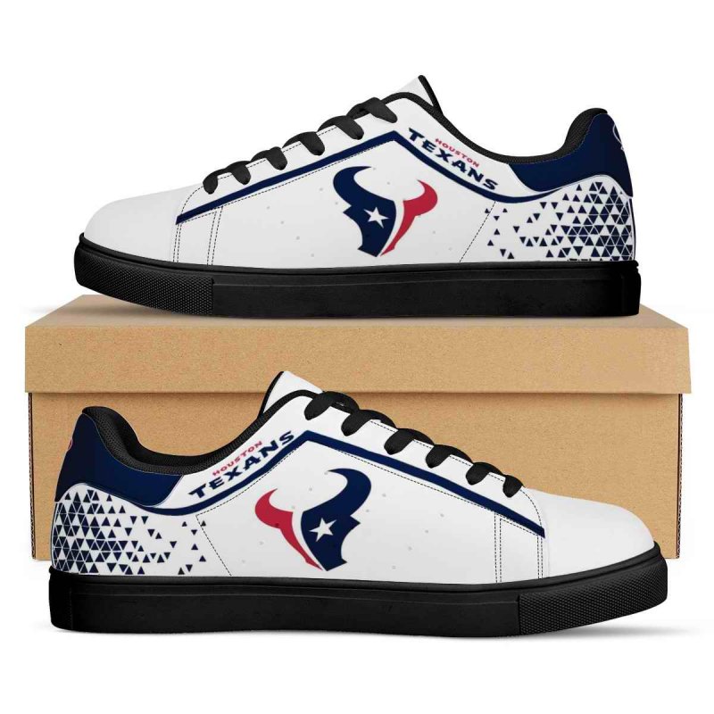 Women's Houston Texans Low Top Leather Sneakers 001