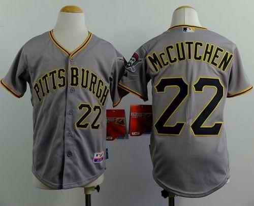 Pirates #22 Andrew McCutchen Grey Cool Base Stitched Youth MLB Jersey