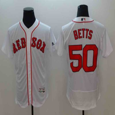 Men's Boston Red Sox #50 Mookie Betts White Flexbase Stitched MLB Jersey