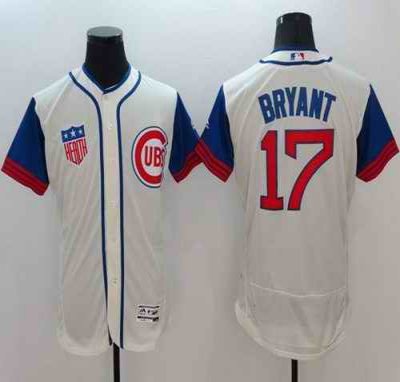 Cubs #17 Kris Bryant Cream/Blue Flexbase Authentic Collection 1942 Turn Back The Clock Stitched MLB Jersey