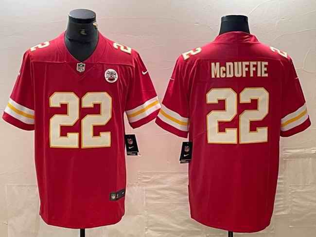 Men's Kansas City Chiefs #22 Trent McDuffie Red Vapor Untouchable Limited Stitched Football Jersey