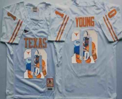 Longhorns #10 Vince Young White Player Fashion Stitched NCAA Jersey