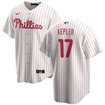 Men's Philadelphia Phillies #17 Max Kepler White 2024 Cool Base Stitched Jersey