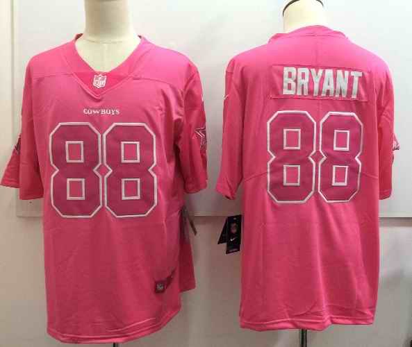 Men's Nike Dallas Cowboys #88 Dez Bryant Pink Limited Rush Stitched NFL Jersey