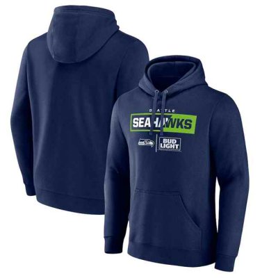 Men's Seattle Seahawks Navy x Bud Light Pullover Hoodie