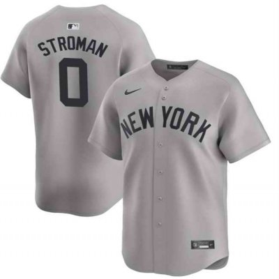 Men's New York Yankees #0 Marcus Stroman Grey Cool Base Stitched Baseball Jersey