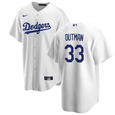 Men's Los Angeles Dodgers #33 James Outman White Cool Base Stitched Baseball Jersey