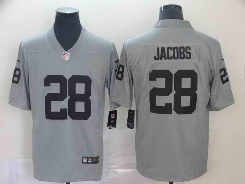 Men's Oakland Raiders #28 Josh Jacobs 2019 Gary Inverted Legend Stitched NFL Jersey