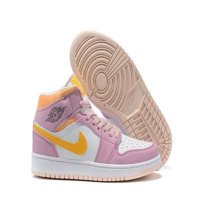 Men's Running Weapon Air Jordan 1 White/Orange Shoes 0180