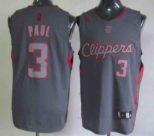 Clippers #3 Chris Paul Grey Graystone Fashion Stitched NBA Jersey