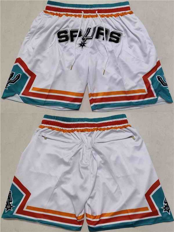 Men's San Antonio Spurs White Shorts (Run Small)