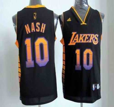 Lakers #10 Steve Nash Black Stitched NBA Vibe Jersey