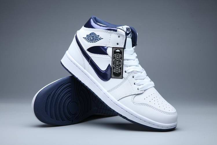 Running weapon Cheap Air Jordan 1 Retro Men White/Midnight Blue