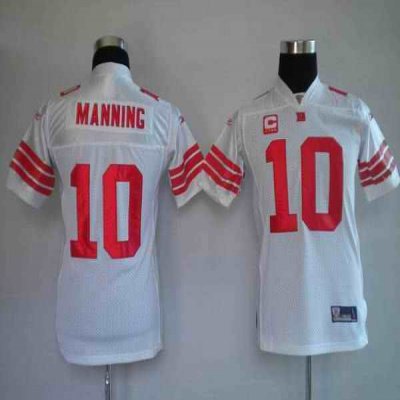 Giants #10 Eli Manning White Stitched Youth NFL Jersey