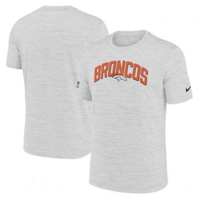 Men's  Denver Broncos White Sideline Velocity Stack Performance T-Shirt