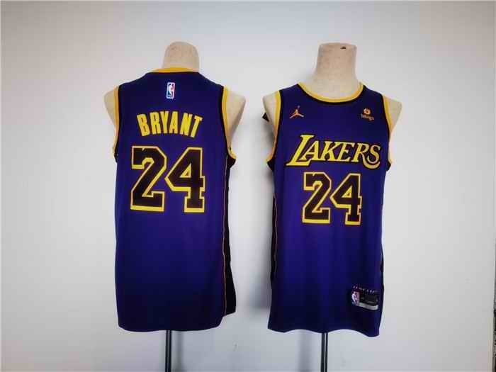 Men's Los Angeles Lakers #24 Kobe Bryant Purple Stitched Basketball Jersey