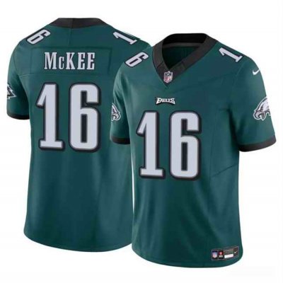 Men's Philadelphia Eagles #16 Tanner McKee Green 2024 F.U.S.E. Vapor Untouchable Limited Stitched Football Jersey