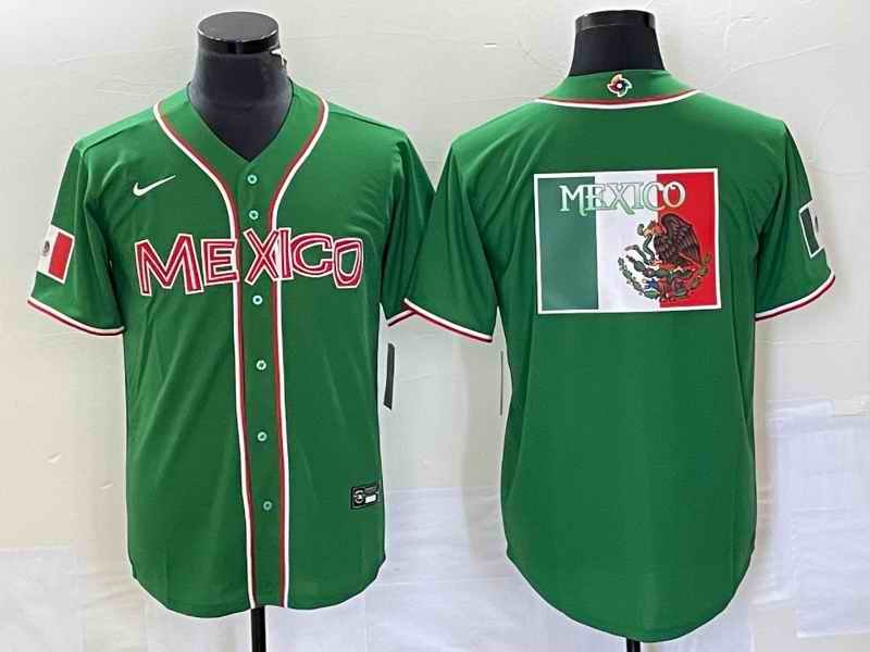 Men's Mexico Baseball 2023 Green World Baseball Classic Team Big Logo Stitched Jersey