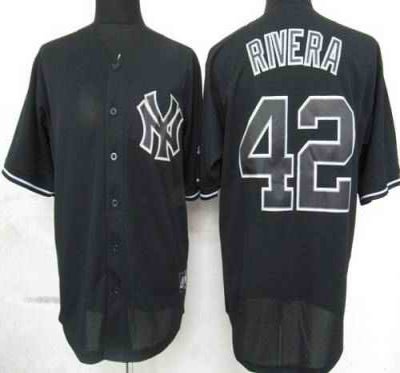 Yankees #42 Mariano Rivera Black Fashion Stitched MLB Jersey