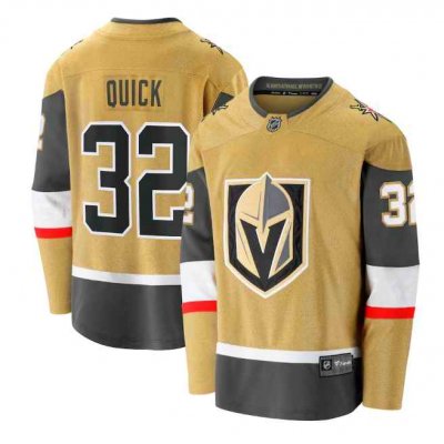 Men's Vegas Golden Knights #32 Jonathan Quick Gold Stitched Jersey