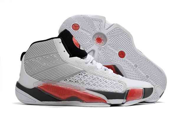 Men's Running Weapon Air Jordan 38 White/Gray/Red Shoes 010