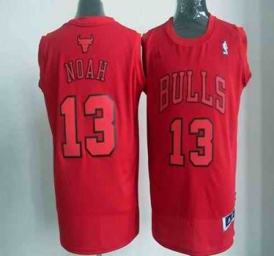 Bulls #13 Joakim Noah Red Big Color Fashion Stitched NBA Jersey