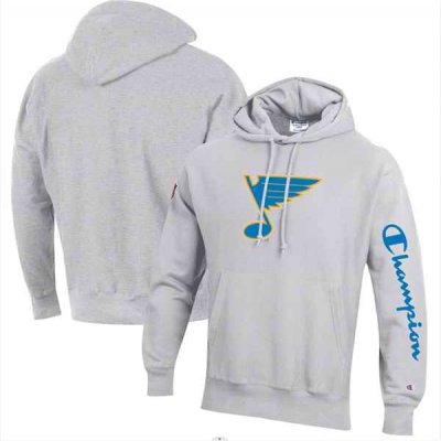 Men's St. Louis Blues Gray Heathered Reverse Weave Pullover Hoodie