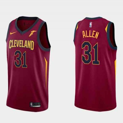 Men's Cleveland Cavaliers #31 Jarrett Allen Basketball Wine Red Swingman Icon Edition Stitched Basketball Jersey